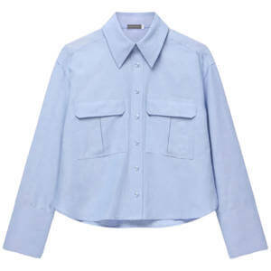 Mint Velvet Blue Cropped Utility Shirt
